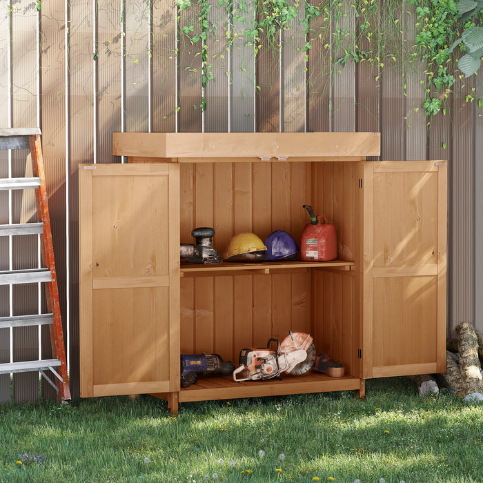 Cedarwood-Burlywood Outdoor Shed - Garden Storage Solution - Ideal for Organizing Tools, Equipment, and Accessories