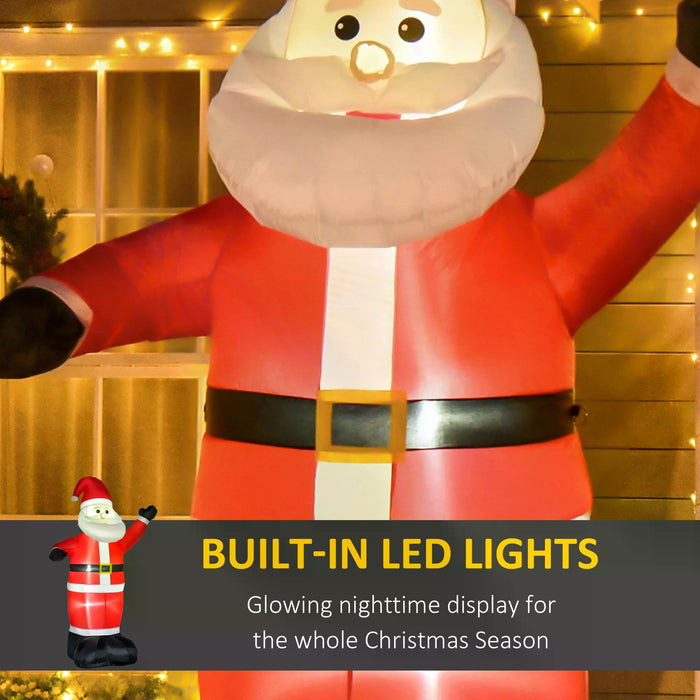 Jumbo 2.4m Inflatable Santa Claus - Illuminated with Energy-Efficient LED Lights - Perfect Festive Decoration for Yuletide Spirit