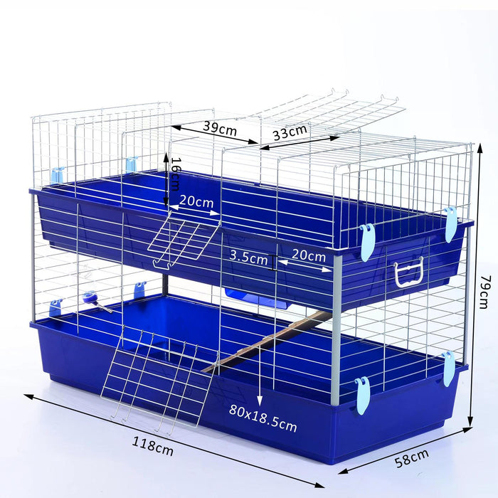 Deluxe Small Pet Habitat - Spacious Hutch for Rabbits, Guinea Pigs & Small Animals (118x79x58cm) - Ideal Outdoor Enclosure for Pet Safety & Comfort