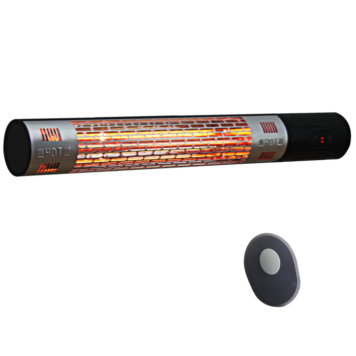 1500W Electric Infrared Halogen Heater - Wall Mounted Outdoor Patio Garden Warmer with Remote Control - Ideal for Chilly Evenings & Entertaining Guests Outside