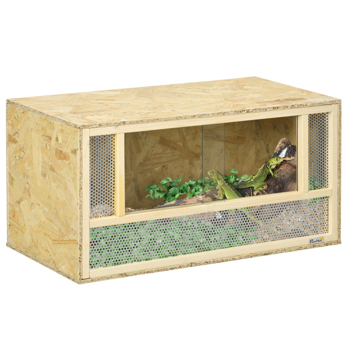 Climbing Pet Reptile Terrarium - Breathable Mesh Vivarium with Sliding Doors - Ideal Habitat for Lizards and Climbing Reptiles