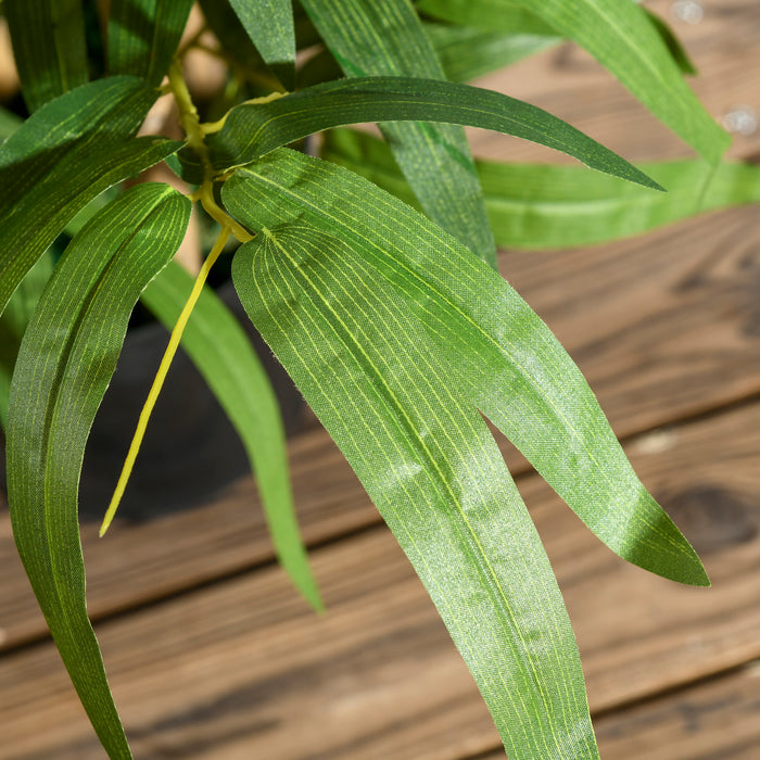 Artificial Bamboo Tree in Decorative Pot - Lifelike Indoor/Outdoor Greenery, 60cm Tall - Enhances Office and Home Ambiance