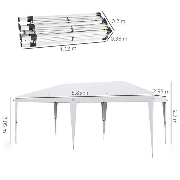 6x3m Heavy-Duty Gazebo - Large Waterproof Canopy for Outdoor Events - Ideal Party Tent and Marquee for Garden Celebrations