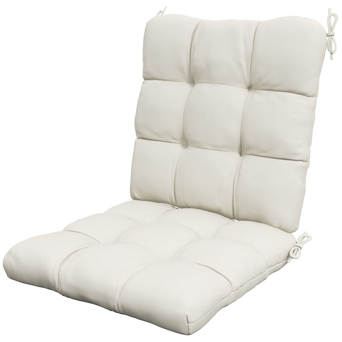 Comfort Garden Seating Solution - Outdoor Cushion with Backrest in Cream White - Ideal for Patio Furniture Comfort Enhancements