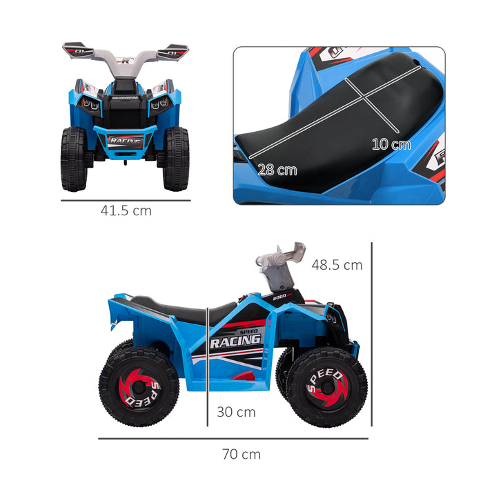 6V Quad Bike - Durable Wear-Resistant Wheels & Dual Direction Control - Perfect Ride-on Toy for Toddlers 18-36 Months, Blue