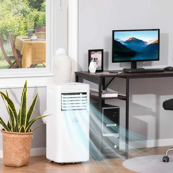 7000 BTU 4-in-1 Air Conditioner - Compact Portable Cooling, Dehumidifying, Ventilating w/ Fan, Remote, LED Display - 24H Timer & Auto Shut-Off for Small Rooms & Offices