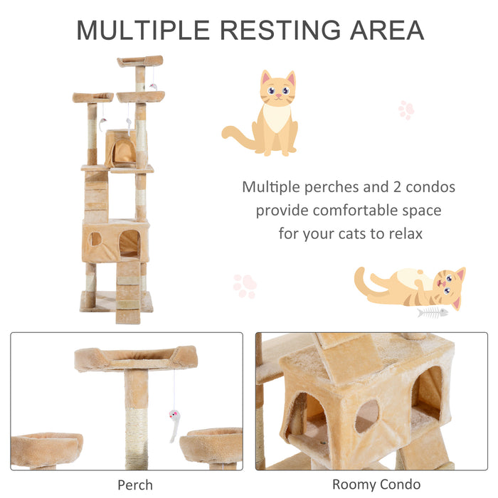 Cat Tree Kitten Activity Center - Scratch, Climb & Lounge Tower with Scratching Post - Ideal for Playful Kittens and Small Cats