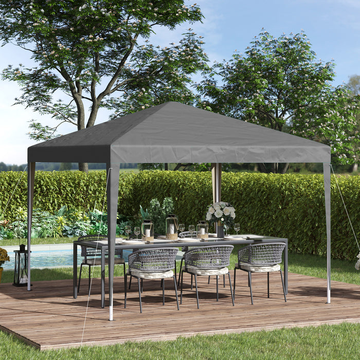 Garden Pop Up Gazebo - 3x3m Adjustable Marquee Party Tent with Carrying Bag - Ideal for Weddings and Outdoor Events, Grey