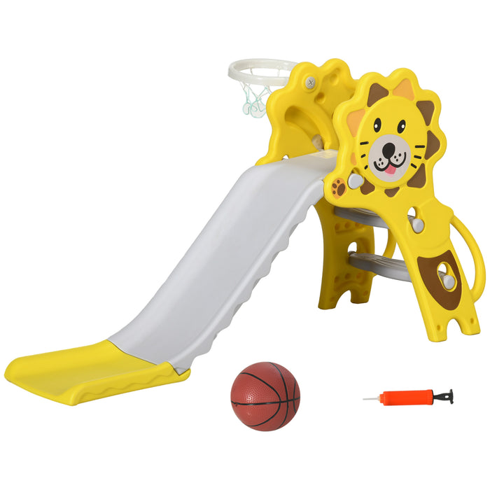 Kids' Indoor Slide and Basketball Hoop Combo - Easy Assembly Playset for Toddlers - Fun and Safe Entertainment for 18-36 Month Olds