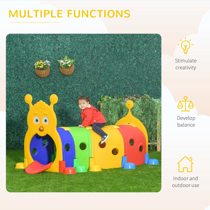 Caterpillar Climbing Play Tunnel - Indoor/Outdoor Toddler Play Structure, Ages 3-6, Multicolored - Fun Physical Activity and Imagination Boost for Kids