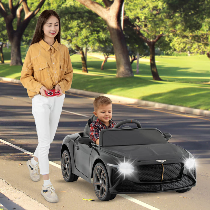 Bentley Bacalar Licensed 12V Kids Ride On Car - Features Scissor Doors and Lights, Black - Ideal Play Vehicle for Adventure-Seeking Children