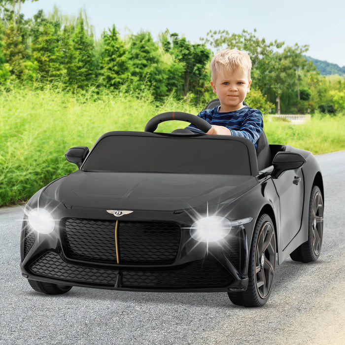 Bentley Bacalar Licensed 12V Kids Ride On Car - Features Scissor Doors and Lights, Black - Ideal Play Vehicle for Adventure-Seeking Children
