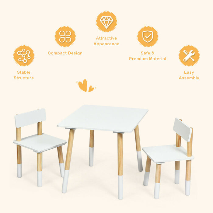 Kids' Furniture Creations - Wooden Activity Table with 2 Chair Set - Perfect for Playtime and Learning for Children