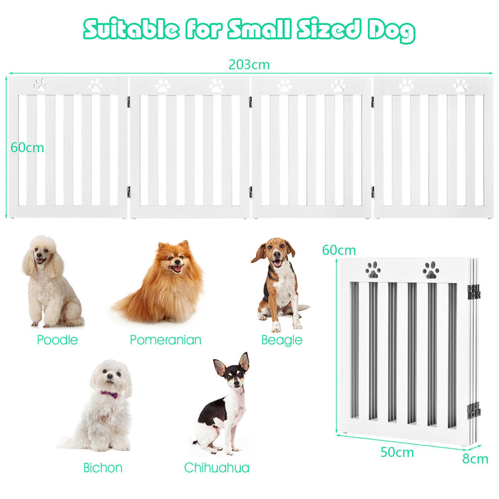 4 Panels Folding Pet Gate - Versatile Home Solution for Pet Restriction - Ideal for Keeping Dogs & Cats Safe and Contained