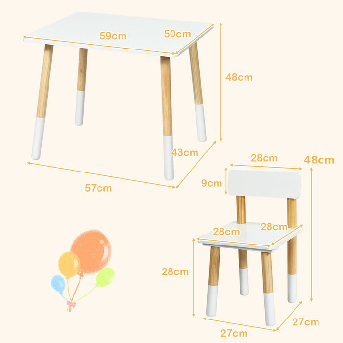 Kids' Furniture Creations - Wooden Activity Table with 2 Chair Set - Perfect for Playtime and Learning for Children