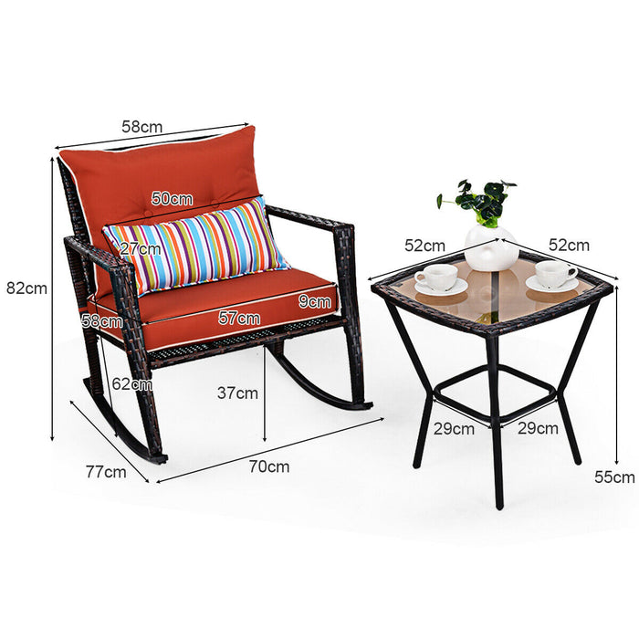 3pcs Rattan Bistro Set - Garden Furniture in Stylish Gray - Perfect for Outdoor Entertaining and Relaxation