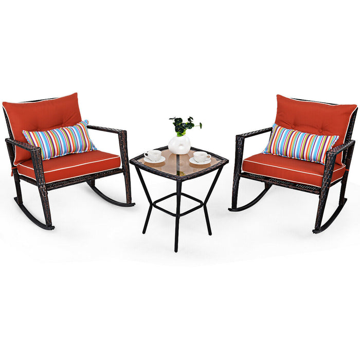 3pcs Rattan Bistro Set - Garden Furniture in Stylish Gray - Perfect for Outdoor Entertaining and Relaxation