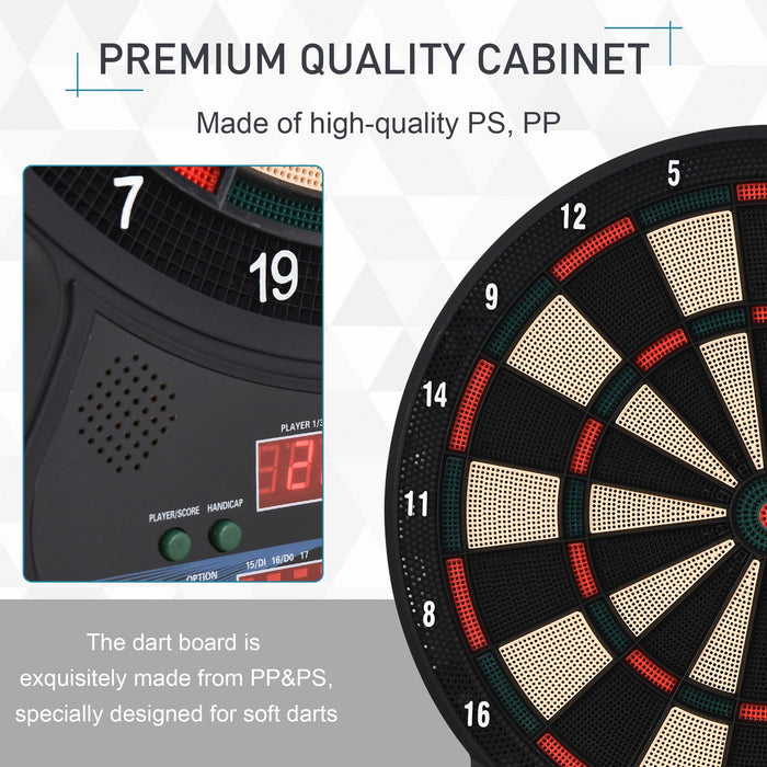 Electronic LED Dartboard with Scorekeeper - Accommodates Up to 8 Players with 27 Variations, Includes 12 Darts & 30 Tips - Ideal for Family Entertainment & Office Leisure Activities