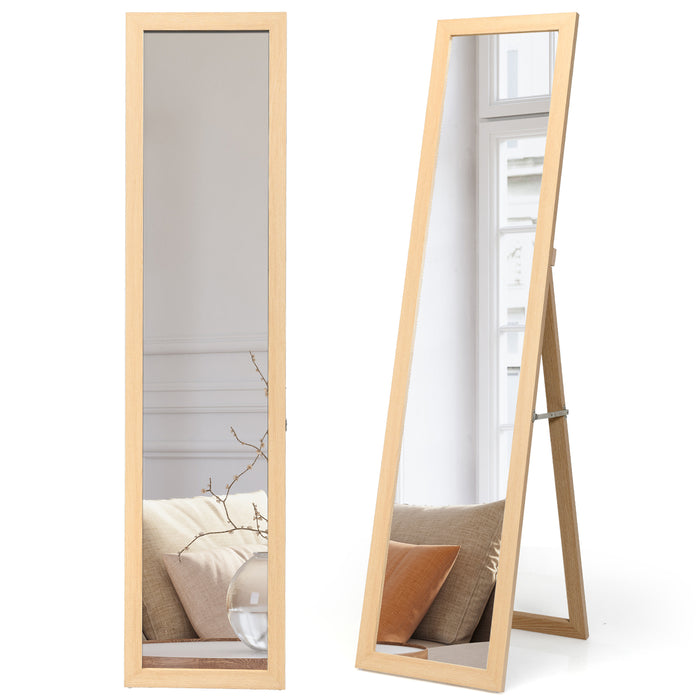Universal Wood Framed Mirror - 153 x 37 cm Full Length Rectangular Design in White - Ideal for Home Dressing and Styling Needs
