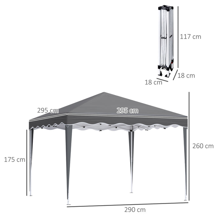 3x3m Pop-Up Gazebo - Heavy-Duty Outdoor Camping and Party Tent with Portable Carry Bag - Ideal Shelter for Events, Picnics & Gardens