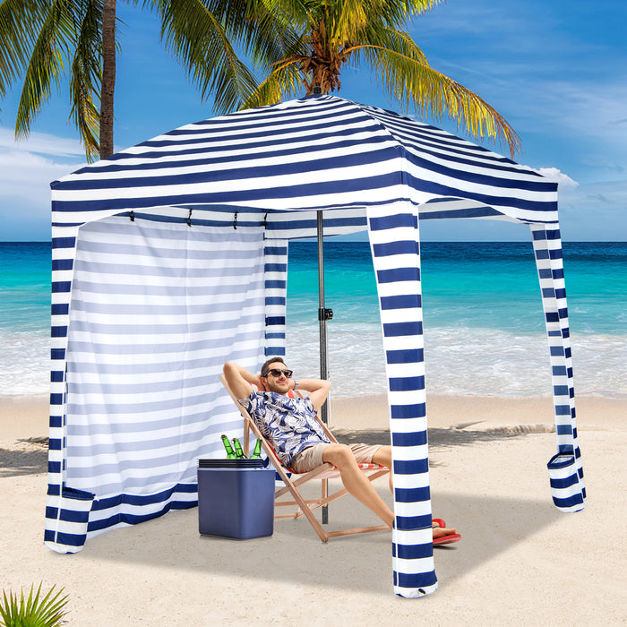 Foldable Beach Sun Shelter - 183 x 183 cm, Comes with Carrying Bag - Perfect for Beach Trips, Protects from Sun Exposure