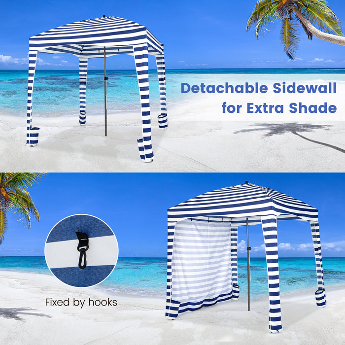 Foldable Beach Sun Shelter - 183 x 183 cm, Comes with Carrying Bag - Perfect for Beach Trips, Protects from Sun Exposure