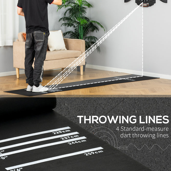 Professional Rubber Darts Mat - Enhanced Precision with 4 Throwing Lines - Ideal for Amateur and Professional Dart Players