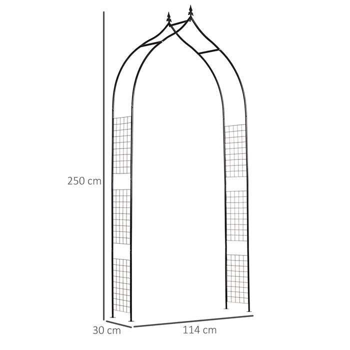 Steel Frame Garden Arch - Outdoor Metal Pergola for Climbing Plants & Backyard Trellis - Ideal for Garden Entryways & Plant Support