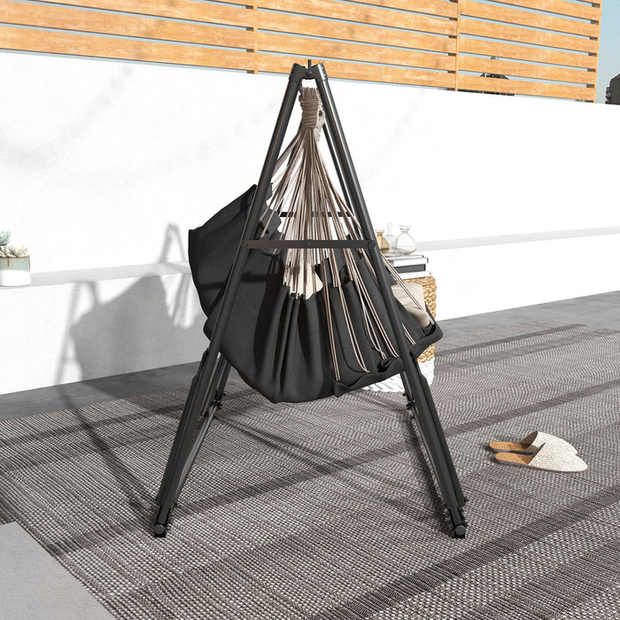 Foldable & Portable Hammock Stand - 2 in 1 Hammock and Chair Stand with Durable Metal Frame - Ideal for Outdoor Relaxation, Supports up to 120kg