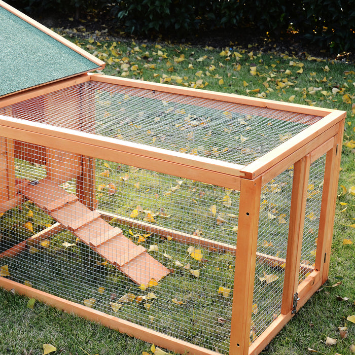 Outdoor Wooden Rabbit Hutch with Run - Large Guinea Pig Habitat House, Bunny and Ferret Cage, Spacious 309x79x86cm - Ideal for Pet Safety and Comfort