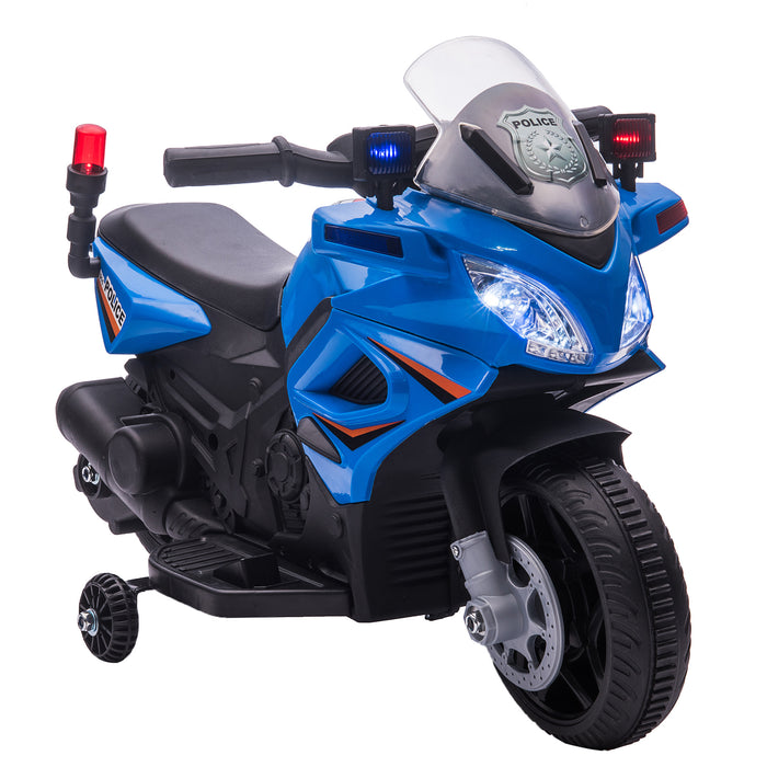 Kids 6V Electric Police Motorcycle - Ride-On Toy with Siren, Lights, Horn, and Realistic Sounds - Perfect for Toddlers Aged 18-36 Months Outdoor Fun