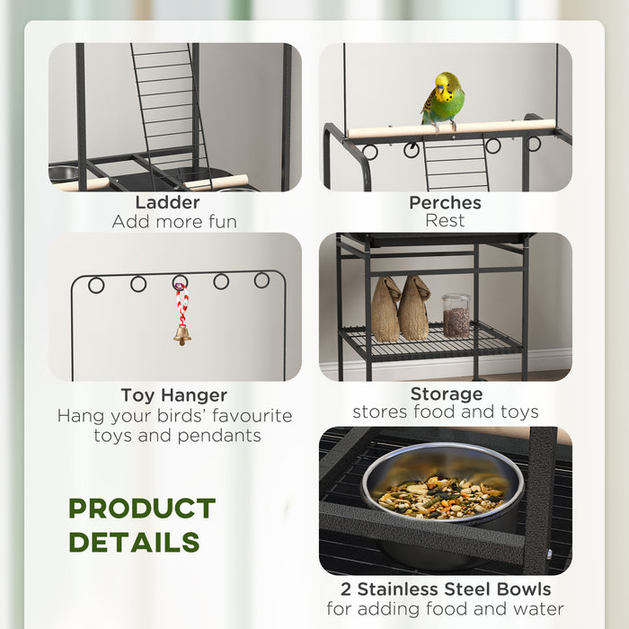 Steel Bird Table - Durable Stainless Steel Feeder Stand with Perches and Feed Bowls - Ideal for Garden Birdwatching Enthusiasts