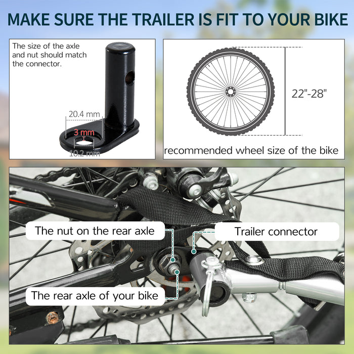 Bike Cargo Trailer with Durable Removable Cover - Versatile Red & Black Design for Transporting Goods - Ideal for Cyclists and Outdoor Enthusiasts