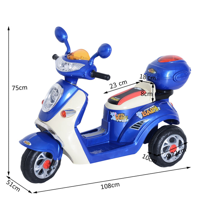 Electric Blue Tricycle for Kids - Battery-Powered Ride-On Toy - Perfect for Toddlers and Young Children Outdoor Play