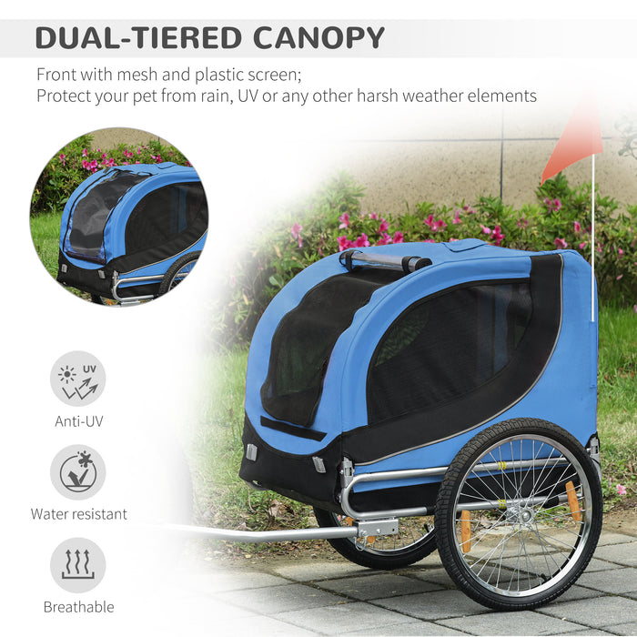 Folding Bicycle Dog Trailer with Removable Cover - Sturdy Pet Transport Solution - Ideal for Active Pet Owners and Cyclists