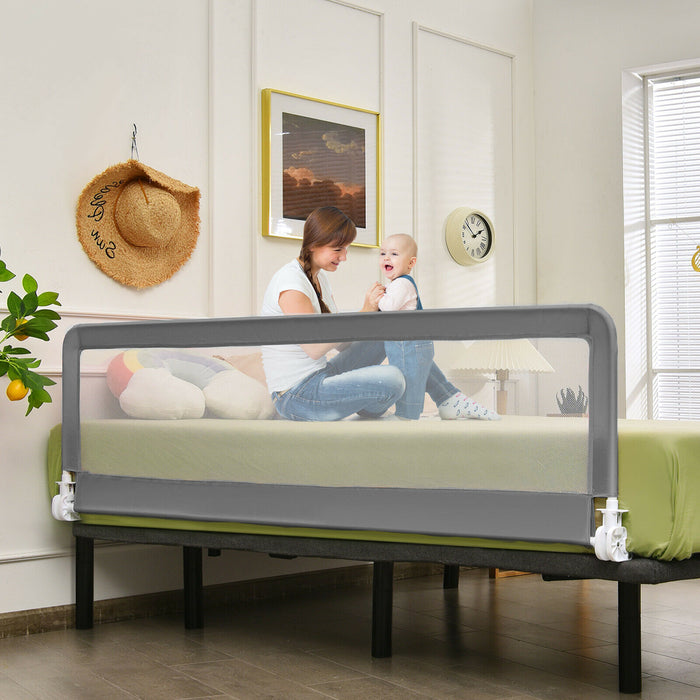 Universal - Folding Bed Rail with Safety Strap, Beige - Ideal for Ensuring Safety During Sleep