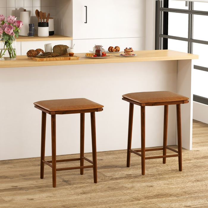 Set of 2, 69cm Barstools - Dining Furniture with Footrest & Removable Cushion - Ideal for Comfortable and Stylish Dining Experience