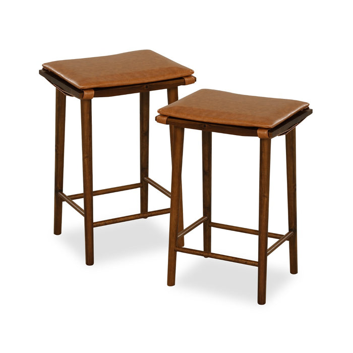 Set of 2, 69cm Barstools - Dining Furniture with Footrest & Removable Cushion - Ideal for Comfortable and Stylish Dining Experience