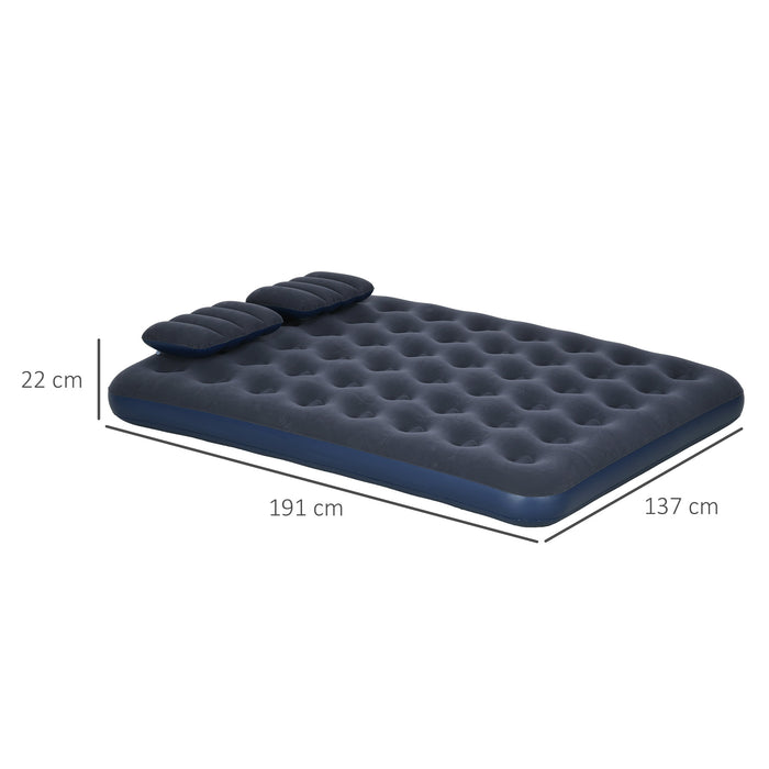 Inflatable Double Air Bed with Included Hand Pump - Durable & Comfortable Sleeping Solution - Ideal for Camping & Guest Use
