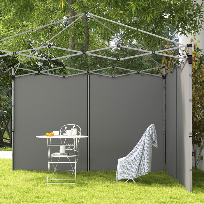 Gazebo Side Panels Replacement 2-Pack - Zippered Doors, Fits 3x3m & 3x6m Pop-Up Structures, Light Grey - Ideal for Outdoor Shelter and Privacy