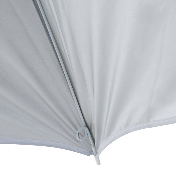 UV-Protective Fishing Umbrella – 2.2M Parasol with Side Cover in Cream White – Anglers' Sun and Rain Shield