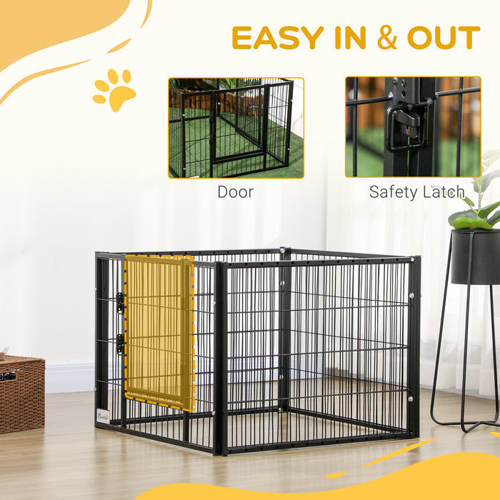 Heavy Duty Pet Playpen 6-Panel - Adjustable 82.5-150 cm Length Dog Exercise Pen, 61 cm Height - Ideal for Small Breed Dogs, Indoor & Outdoor Use