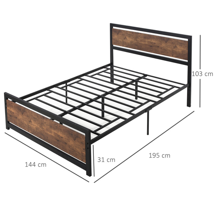 Strong Slat Support Twin Metal Bed Frame - Full Size with Headboard & Footboard, Underbed Storage Space - No Box Spring Required, Ideal for Kids & Guest Rooms