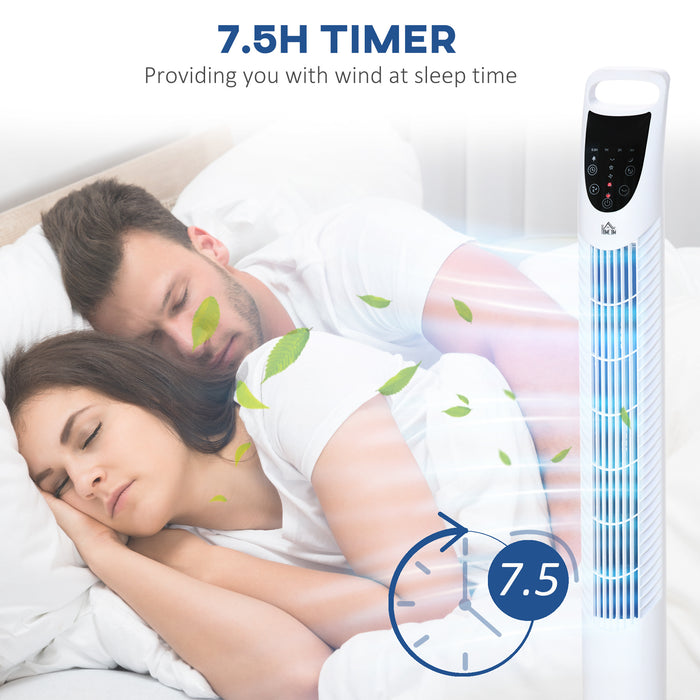 36'' Freestanding Tower Fan with LED Display - 3 Speed Settings, 70° Oscillation, 7.5-Hour Timer, Includes 5M Remote Control - Ideal for Cooling and Air Circulation in Large Rooms