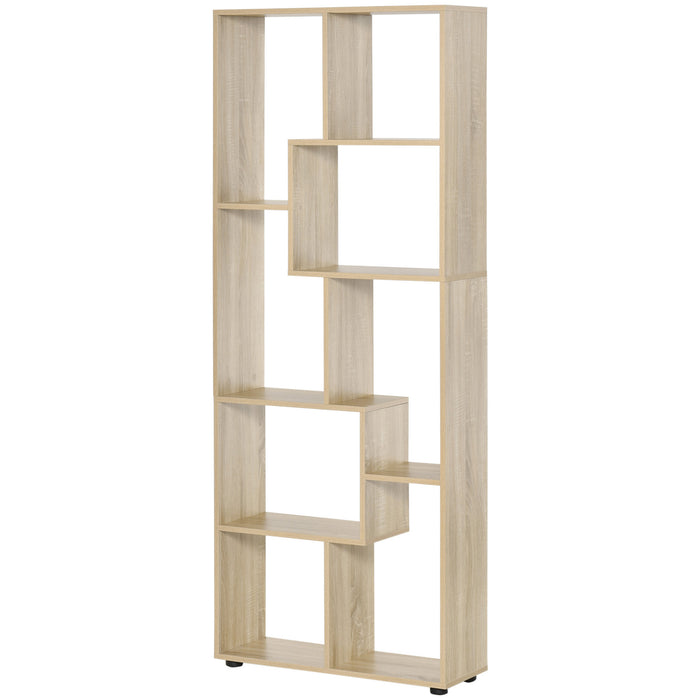 8-Tier Bookshelf with Melamine Finish - Freestanding Display Storage with Anti-Tip Foot Pads, Modern Design - Ideal for Living Room and Home Organization