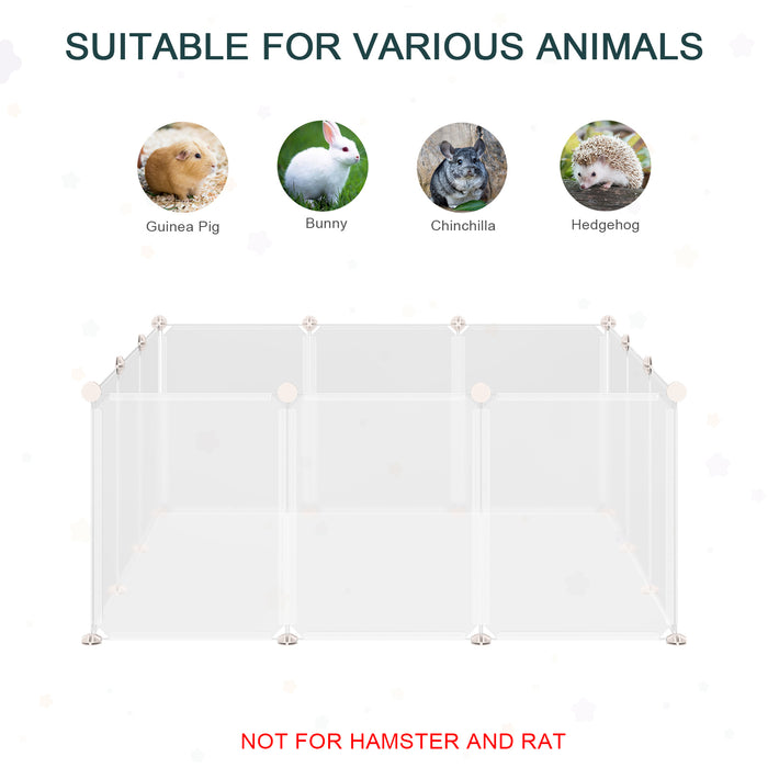 DIY Small Animal Playpen - 12-Panel Portable Plastic Fence for Pets - Ideal Hedgehog, Bunny, Chinchilla & Guinea Pig Enclosure