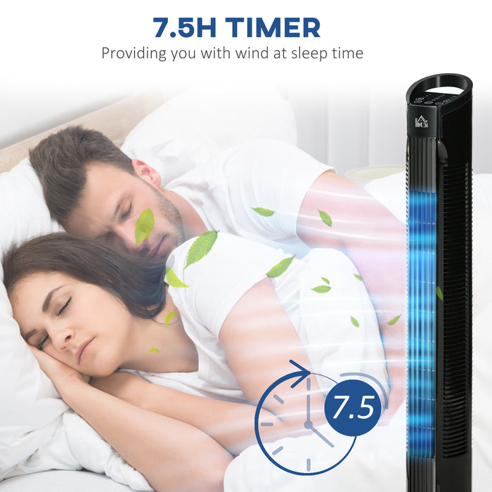 Tower Fan with Remote - 3-Speed, 3-Mode, 7.5-Hour Timer, 70° Oscillation, LED Control Panel - Ideal for Home Cooling and Comfort