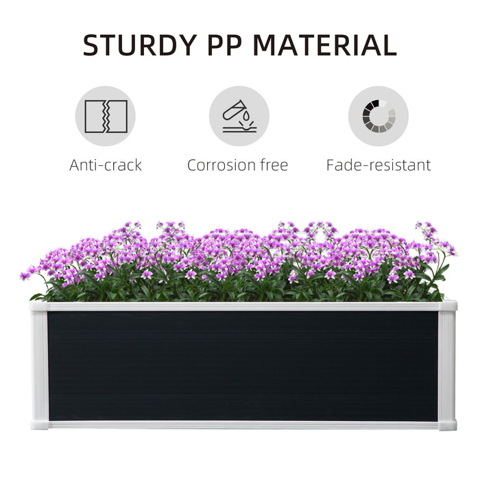 Raised Garden Bed Planter - Durable PP Outdoor Grow Container for Plants, Flowers, Vegetables - Ideal for Patio Gardening, 100x80x30cm