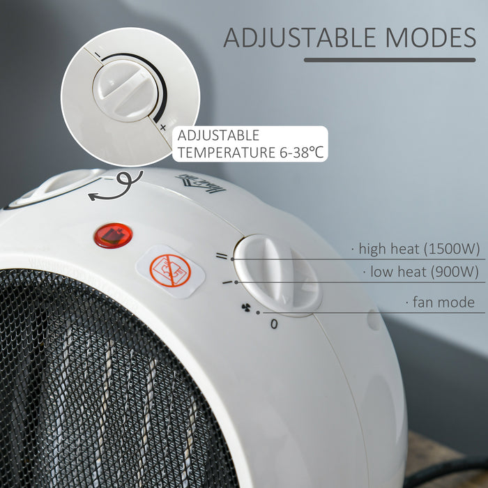 Ceramic Electric Portable Heater – 3 Heating Modes with Adjustable Temperature & Safety Features – Ideal for Small Spaces & Personal Warmth
