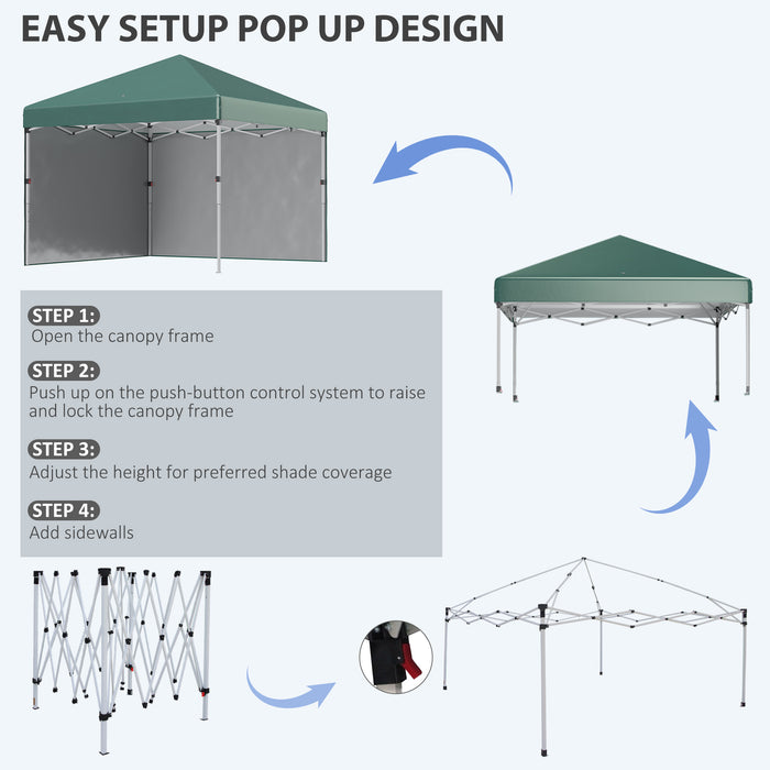 3x3M Pop Up Gazebo with Sidewalls - Adjustable Height Party Tent with Leg Weight Bags, Carry Bag - Ideal for Garden, Patio Events, and Outdoor Celebrations